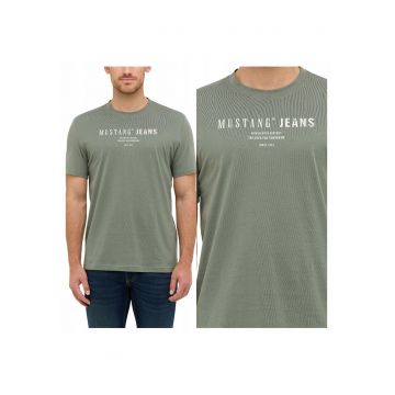 Tricou Barbati -  Style Austin - Regular Fit - Decolteu Rotund - Cu Logo - Design Clasic - Maneci Scurti - Bumbac - Verde - Verde