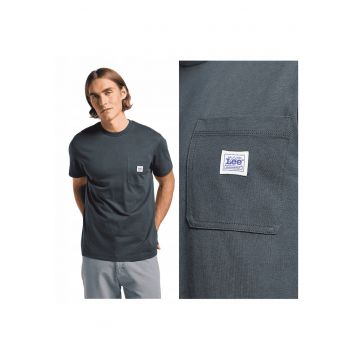 Tricou Barbati -  WW Pocket Tee - Regular Fit - Decolteu Rotund - Cu Logo - Design Clasic - Maneci Scurti - Bumbac - Gri - Grau