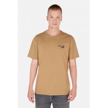Tricou cu imprimeu text - Maro camel