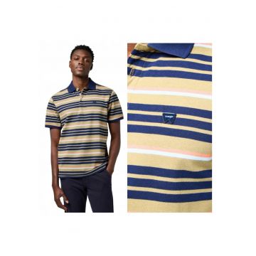 Tricou Polo Barbati -  Stripe Polo Shirt - Regular Fit - Cu Guler - Cu Logo - Design Clasic - Maneci Scurti - Bumbac - M INTL - Multicolor