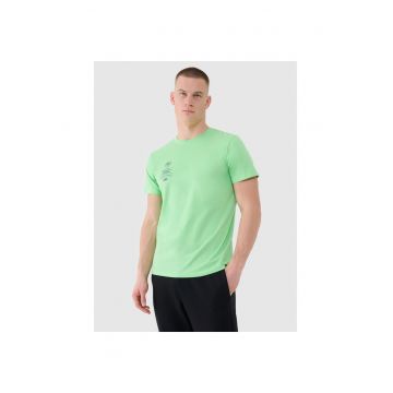 Tricou sport barbati  imprimeu - verde - bumbac