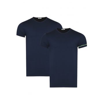 Tricouri barbati -  set 2 piese - bleumarin - 95% bumbac - 5% elastan -