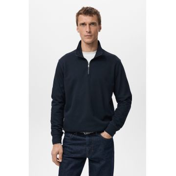 Bluza de trening cu fenta cu fermoar - Bleumarin