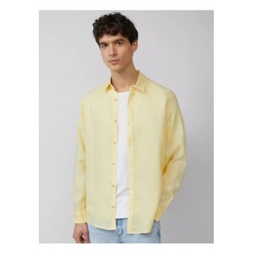 Camasa barbati cu maneca lunga - din in - Regular fit - Galben