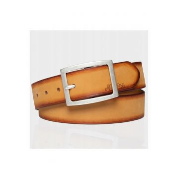 Curea barbati -  100% piele naturala - catarama de argint - 90cm - maro