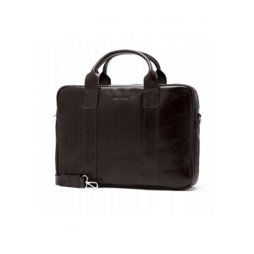 Geanta barbati Brodrene - Piele naturala - Maro inchis si Negru - Maro inchis