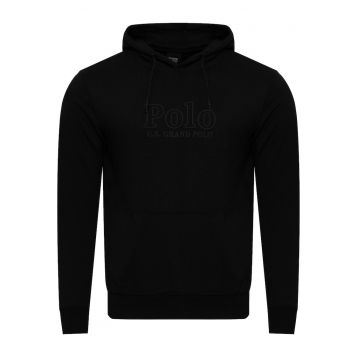 Hanorac barbati - U.S. GRAND POLO - model HOODIE US52328M/4008 - negru - bumbac si poliester - buzunar cangur -