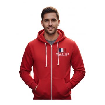 Hanorac cu fermoar si imprimeu logo -