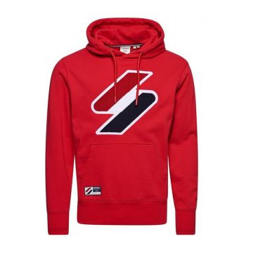 Hanorac cu imprimeu logo si buzunar kangaroo -