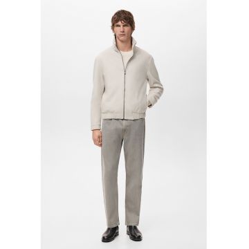 Jacheta cu guler mediu si fernoar - Alb