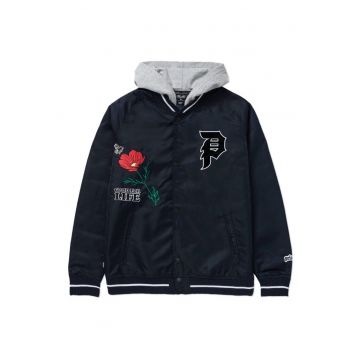 Jacheta cu imprimeu si design 2 in 1dwqfwq - Albastru