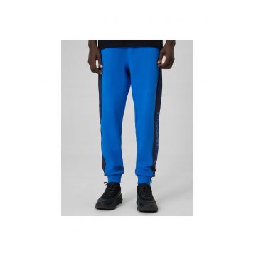 Pantaloni barbati  albastri regular cu buzunare - material mai gros - talie reglabila