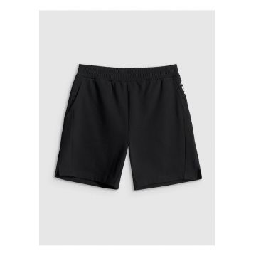 Pantaloni scurti barbati  negru - croiala lejera - tricotaj ultra-usor