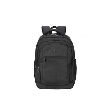 Rucsac cu buzunare cu fermoar - Negru