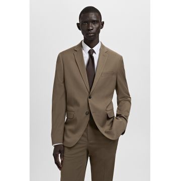 Sacou uni cu nasturi - Maro camel