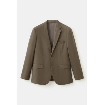 Sacou uni cu nasturi - Maro camel