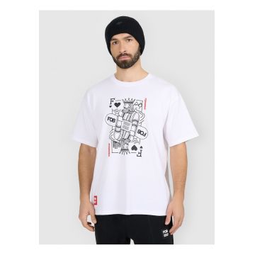 Tricou barbati  bumbac - alb - cu imprimeu