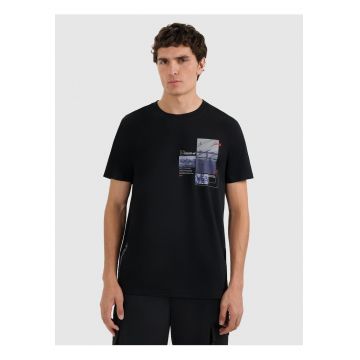 Tricou barbati  bumbac confortabil - negru - cu imprimeu