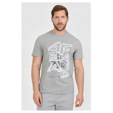 Tricou barbati -  bumbac - gri - cu imprimeu