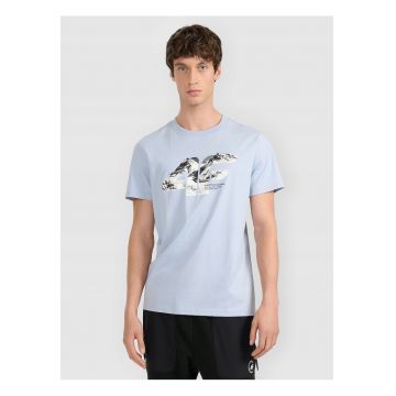 Tricou barbati  bumbac superior - culoare albastru