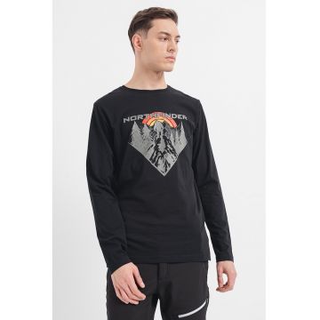 Tricou bumbac cu maneca lunga barbati Clair - Rosu/Negru/Gri