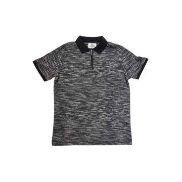 Tricou polo cu fenta cu fermoar -