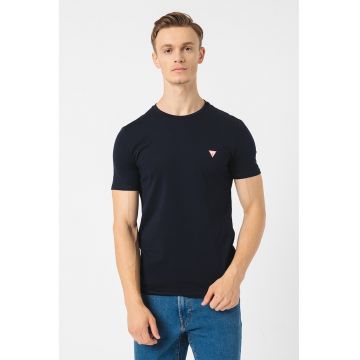 Tricou slim fit de bumbac - Albastru ultramarin