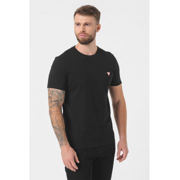 Tricou slim fit de bumbac - Negru