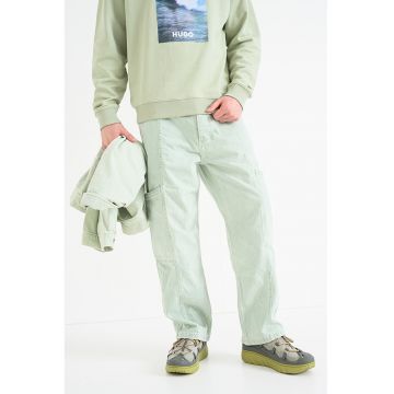 Blugi relaxed fit cu talie medie Carpenter - Verde pal