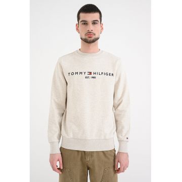 Bluza de trening din amestec de bumbac organic cu logo - Bej