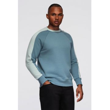 Bluza de trening regular fit cu decolteu la baza gatului - Albastru prafuit