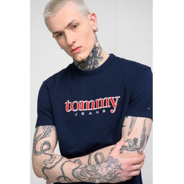 Camasa regular fit cu logo brodat pe piept - Bleumarin