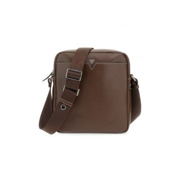 Geanta crossbody din piele cu bareta ajustabila Firenze - Maro inchis