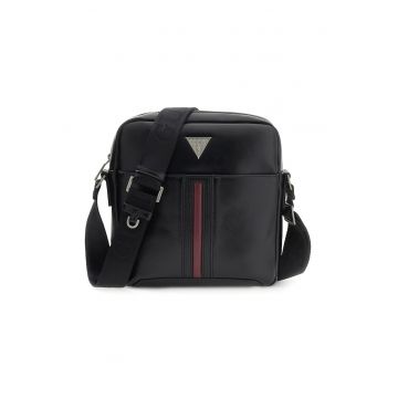 Geanta crossbody din piele ecologica cu buzunar pe partea din spate Torino - Negru