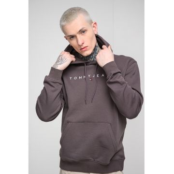 Hanorac din amestec de bumbac cu logo brodat - Maro inchis