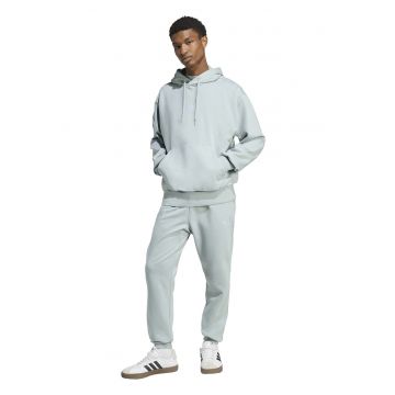 Hanorac regular fit cu buzunar kangaroo Feelcozy - Alb/Verde pal