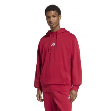 Hanorac regular fit cu buzunar kangaroo Feelcozy - Rosu/Alb