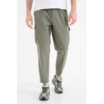 Pantaloni cargo cu croiala conica Urbanex - Verde feriga