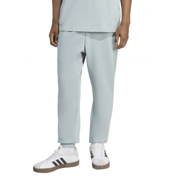 Pantaloni de trening cu snur in talie si croiala conica FeelCozy - Alb/Verde pal