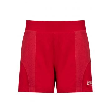 Pantaloni Scurti Dama -  VARSITY HR SHORT HS0372 - Confortabili Si Usori - Ideali Pentru Activitati Fizice - Talie Elastica - Material Respirabil - Croi Slim - 100% Bumbac - Ideali Pentru Sala Si Alergare - L - Rosu