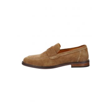 Pantofi loafer din piele intoarsa Lozham - Maro deschis