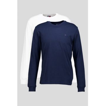 Set de bluze slim fit de bumbac - 2 piese - Alb/Bleumarin