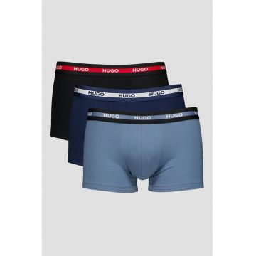 Set de boxeri cu banda logo in talie - 3 perechi - Negru/Albastru