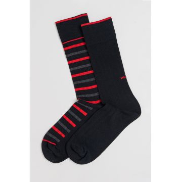 Set de sosete lungi din amestec de bumbac - 2 perechi - Rosu/Negru