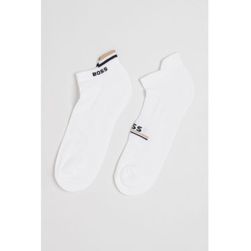 Set de sosete scurte cu logo - 2 perechi - Alb