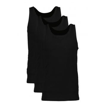 Set de topuri din bumbac - 3 piese - Negru