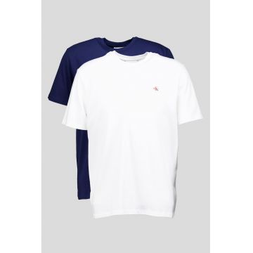 Set de tricouri din bumbac - 2 piese - Alb/Bleumarin