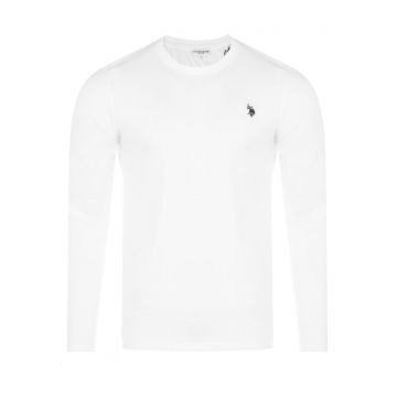 - Tricou barbatesc alb cu maneca lunga SARP - Alb