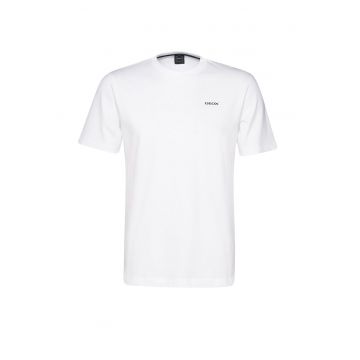 Tricou cu imprimeu grafic pe partea din spate - Alb/Portocaliu