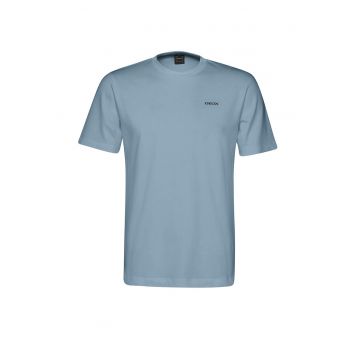 Tricou cu imprimeu grafic pe partea din spate - Albastru prafuit